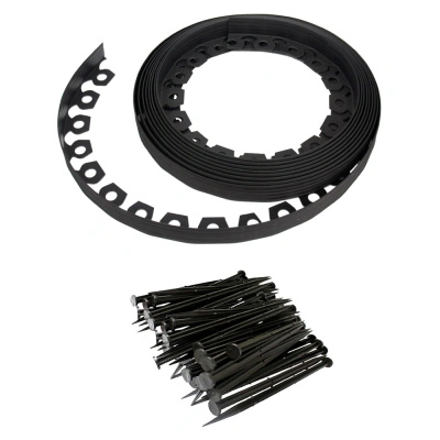 Гибкий бордюр Протэкт ПБГ-38/10 с колышками (30 шт), чёрный, 38 мм х 10 м купить в отделе магазина Экономстрой