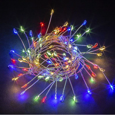 Гирлянда Navigator, свет разноцветный, 95 034 NGF-D039-01 (нить-фейерверк, RGBY, 3 м, IP20)
