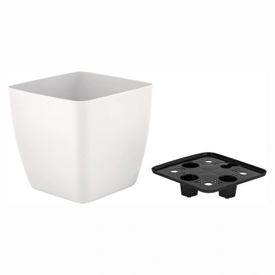 Горшок для цветов InGreen Vienna с дренажной вставкой, 5 л, квадратный, белоснежный жасмин купить в отделе магазина Экономстрой