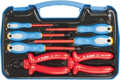 Набор диэлектрического губцевого инструмента, высоковольтные, ЗУБР 2214-Н7 купить в отделе магазина Экономстрой