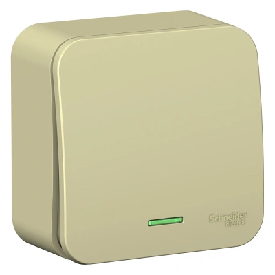 Выключатель Schneider Electric, Blanca, 1 клавишный, открытой установки, с подсветкой, бежевый