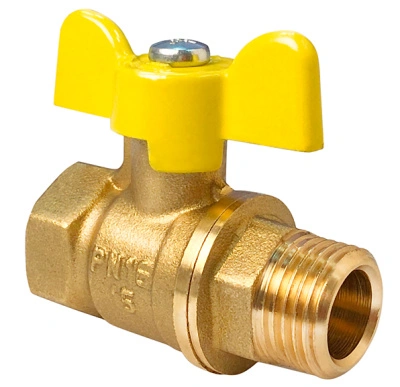 Кран шаровой для газа, рукоятка бабочка, внутренняя-наружная резьба, Valfex VF.278.LB3.012, 1/2"