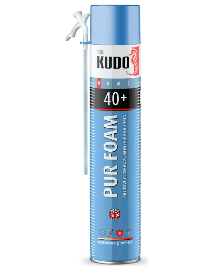 Пена монтажная бытовая KUDO HOME 40+, 1000 мл (всесезонная) 113220 купить в отделе Монтажные пены и очистители магазина Экономстрой