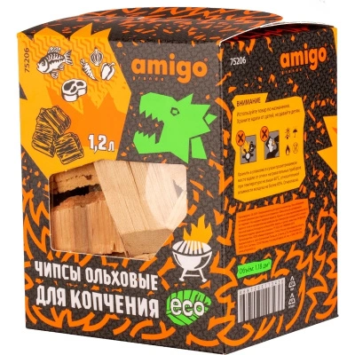 Чипсы для копчения ольховые Amigo Grande, крупной фракции, 1,2 л