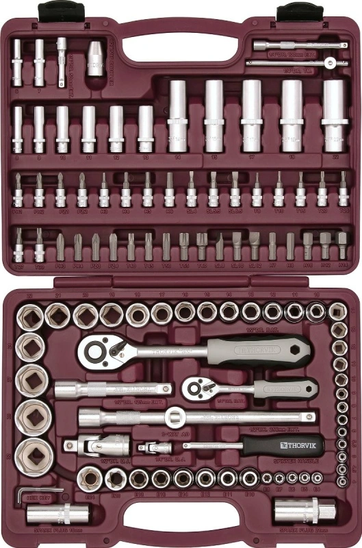 Набор инструмента 1/4"DR, 1/2"DR UTS0108 Thorvik 052062 купить в отделе Автомобильные наборы торцевых головок, ключей магазина Экономстрой