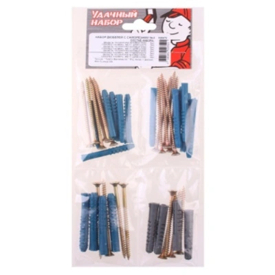 Набор дюбелей с саморезами №3 (40 шт)