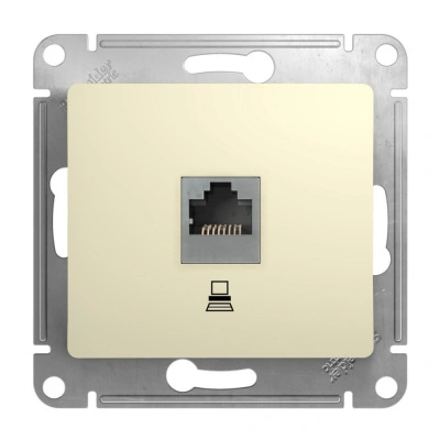 Розетка компьютерная Schneider Electric, Glossa, RJ45, категория 5е, бежевая