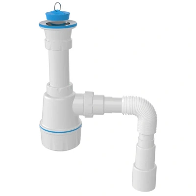 Сифон для умывальника с разборным выпуском 70 мм, большая колба, гибкая труба 1 1/2"х40/50 1060 купить в отделе магазина Экономстрой