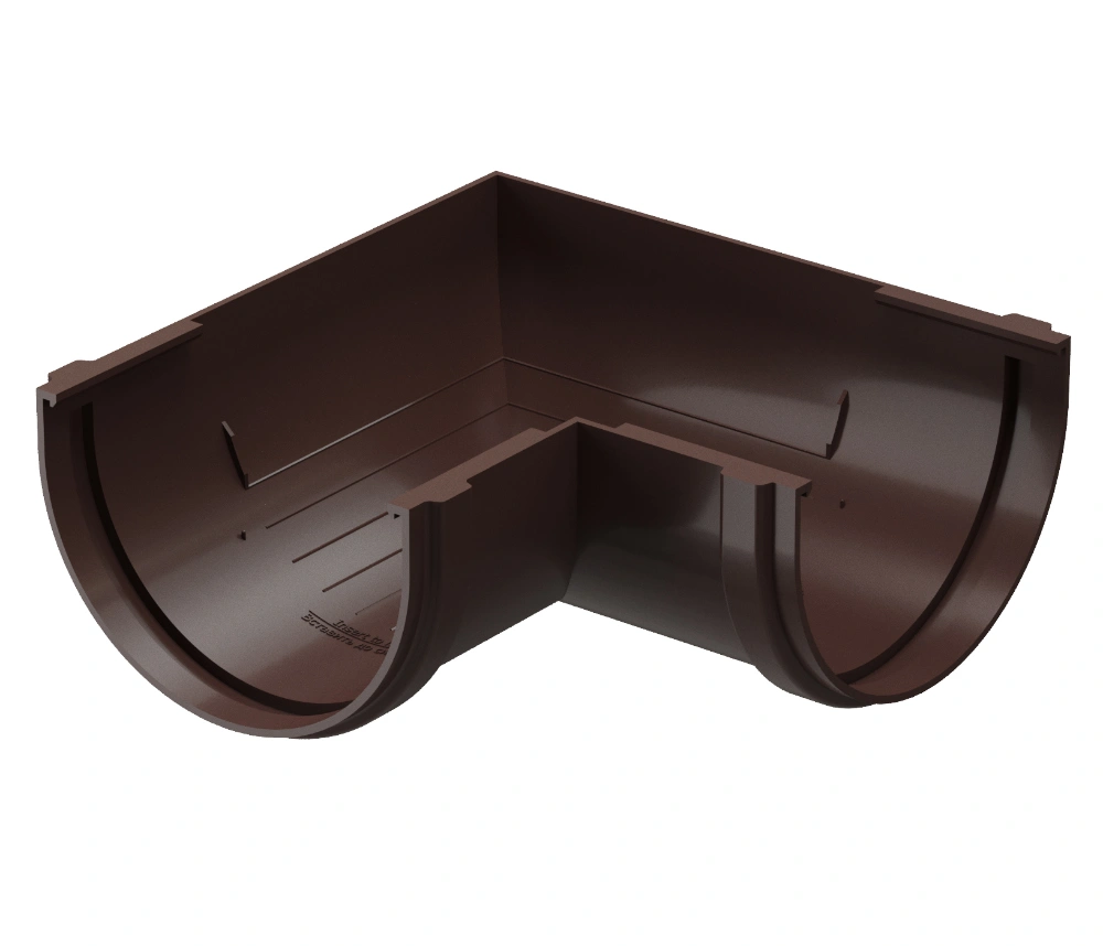 Угловой элемент желоба 90 универсальный (темно-коричневый) Docke PVTJ-1023 купить в отделе Водосточные системы магазина Экономстрой
