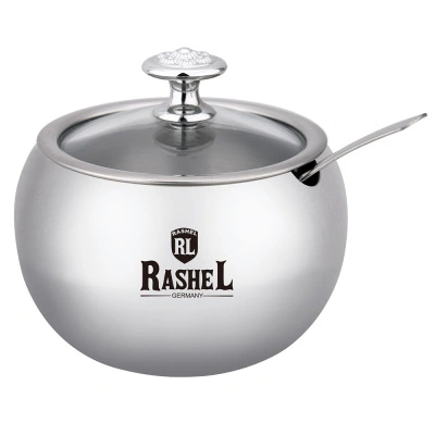 Сахарница с крышкой и ложкой, нержавеющая сталь, 500 мл купить в отделе магазина Экономстрой