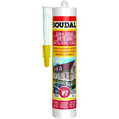 Герметик силиконовый Soudal, универсальный, прозрачный, 280 мл купить в отделе магазина Экономстрой