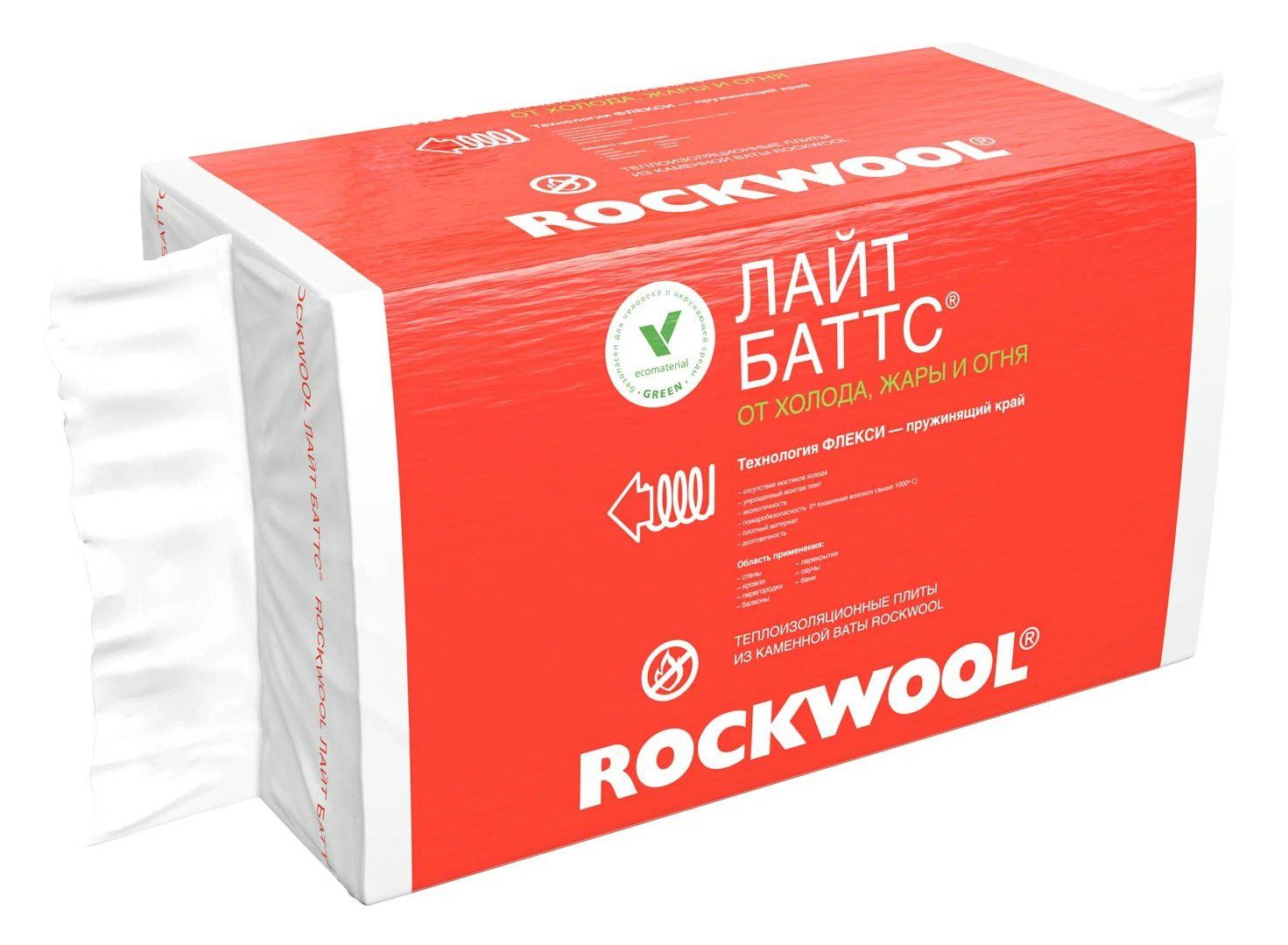 Утеплитель Rockwool Лайт Баттс, 1000х600х100 мм, 5 шт купить в отделе Минеральная вата магазина Экономстрой