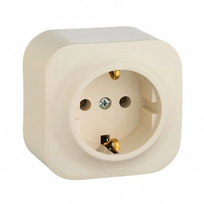 Розетка 2К+З с заземлением без шторок слоновая кость QUTEO купить в отделе магазина Экономстрой