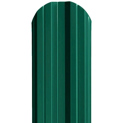 Евроштакетник М-образный фигурный, односторонний, темно-зеленый (RAL 6005), 112х1800 мм
