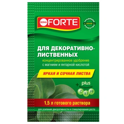 Удобрение минеральное Bona Forte, красота, для декоративно-лиственных, 10 мл