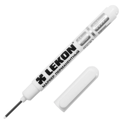 Маркер перманентный строительный для разметки Lecon Pika, удлиненный наконечник, белый купить в отделе магазина Экономстрой