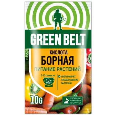 Борная кислота Green Belt, для развития и плодоношения растений, 10 г