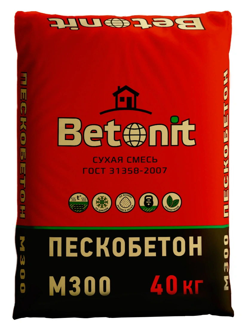 картинка Сухая смесь М-300 пескобетон Betonit, 40 кг от магазина Экономстрой
