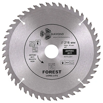 Пильный диск по дереву (216х30 мм; 48 зуб) Trio-Diamond, FLL831 купить в отделе магазина Экономстрой