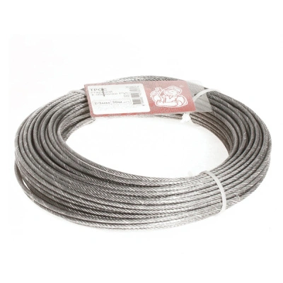 Трос стальной в оболочке PVC, белый цинк, 2/3 мм (30 м) купить в отделе магазина Экономстрой