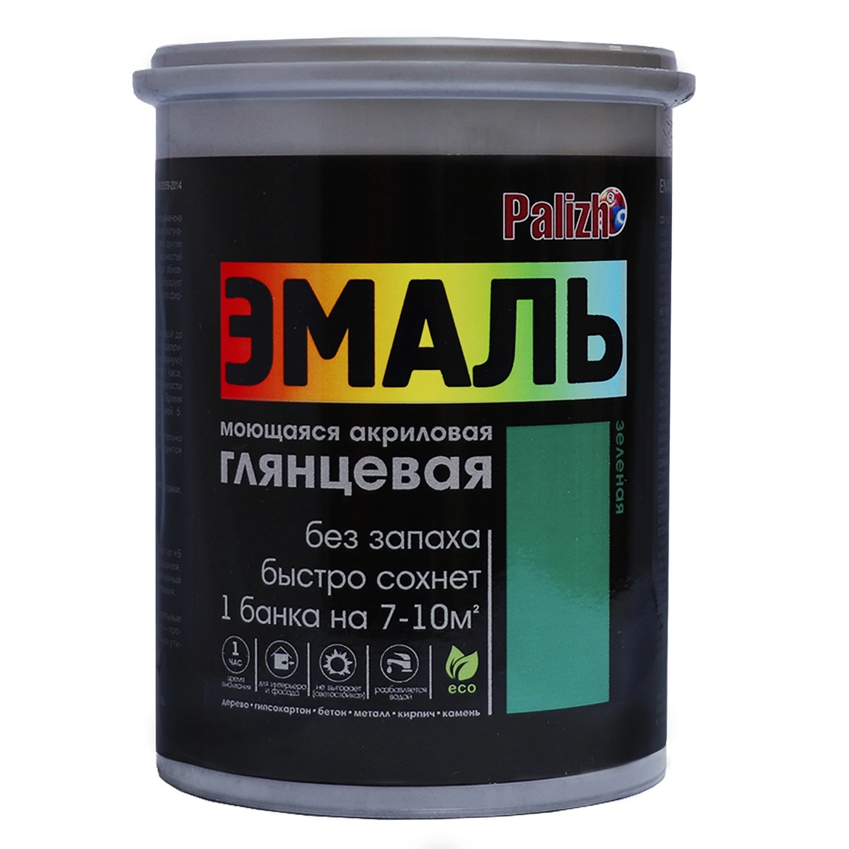 Эмаль акриловая Palizh (глянцевая зеленая; RAL 6005), 1 кг купить в отделе По ржавчине магазина Экономстрой