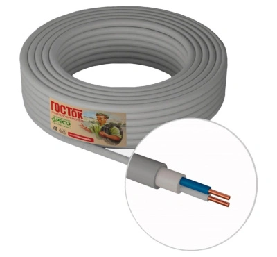 Кабель NYM-O 2х2.5 ГОСТок, серый, бухта 5 м купить в отделе магазина Экономстрой