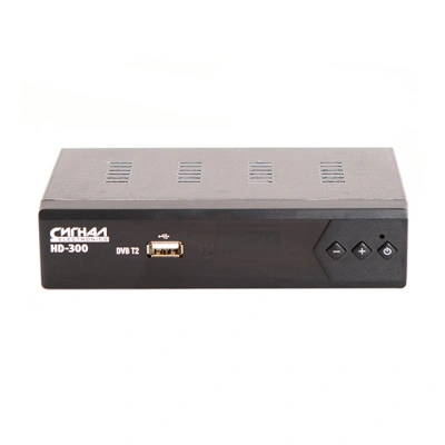 Ресивер эфирный цифровой DVB-T2 HD HD-300 металл, дисплей DOLBY DIGITAL, Сигнал