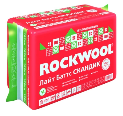 Утеплитель Rockwool Лайт Баттс Скандик, 800х600х100 мм, 6 шт купить в отделе магазина Экономстрой