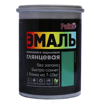 Эмаль акриловая Palizh (глянцевая зеленая; RAL 6005), 1 кг