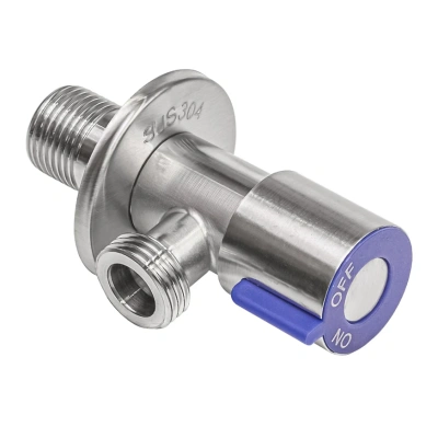 Кран угловой RM 1/2 х 3/4 НР-НР, нержавеющая сталь, AISI304