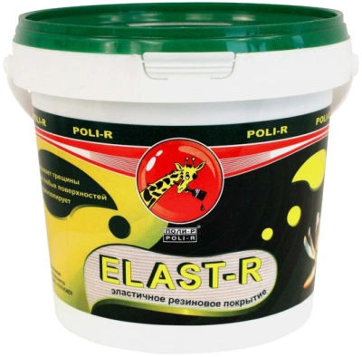 Краска эластичная Poli-R Elast-R (белая; RAL 9010), 6 кг
