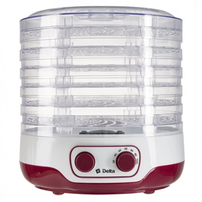 Сушилка для овощей и фруктов электрическая Delta DL-6890, 250 Вт, 8 л, 5 секций, белая с малиновым купить в отделе магазина Экономстрой