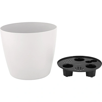 Горшок для цветов InGreen Vienna с дренажной вставкой, D210 мм, 5 л, круглый, белоснежный жасмин купить в отделе магазина Экономстрой
