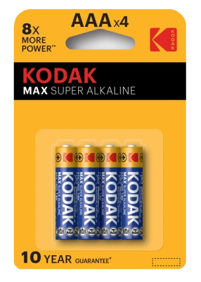 Батарейка щелочная Kodak Max Super Alkaline LR03-4BL  / ААА, 1,5V (4 шт) купить в отделе магазина Экономстрой