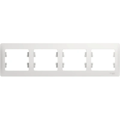 Рамка Schneider Electric, Glossa, 4 поста, белая купить в отделе магазина Экономстрой