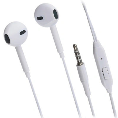 Наушники проводные GoPower GPHP01 AUX с плоской фиксацией, белые купить в отделе магазина Экономстрой