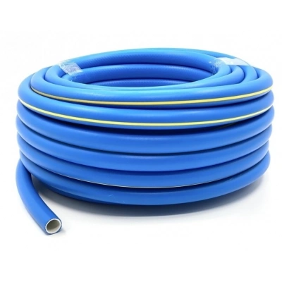 картинка Шланг поливочный армированный резиновый (ТЭП) Вихрь 73/7/2/28, синий с желтой полосой, 19 мм, 25 м от магазина Экономстрой