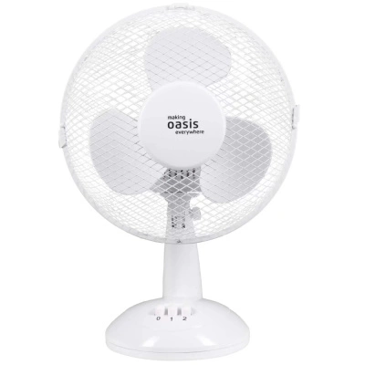 Вентилятор настольный Oasis, основание-овал, белый, 2 скорости, d 220 мм купить в отделе магазина Экономстрой