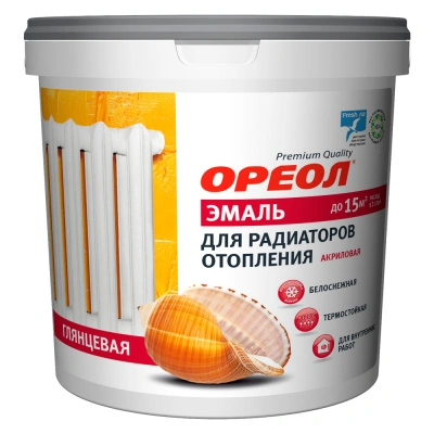 Эмаль для радиаторов отопления Ореол, акриловая глянцевая 0,8 кг