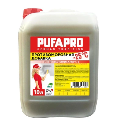 Противоморозная добавка Pufapro с пластификатором С-3 (-25°С), 10 л купить в отделе магазина Экономстрой