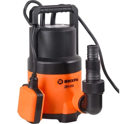 Дренажный насос Вихрь ДН-250 для чистой воды, 250 Вт, 120 л/м, погружение 7 м купить в отделе магазина Экономстрой