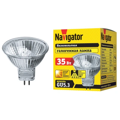 Лампа галогенная Navigator JCDR 35W GU5.3 230V 2000h 3000К, 94205 купить в отделе магазина Экономстрой