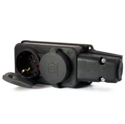 Розетка двухместная с защитными крышками (91767), IP44 купить в отделе магазина Экономстрой