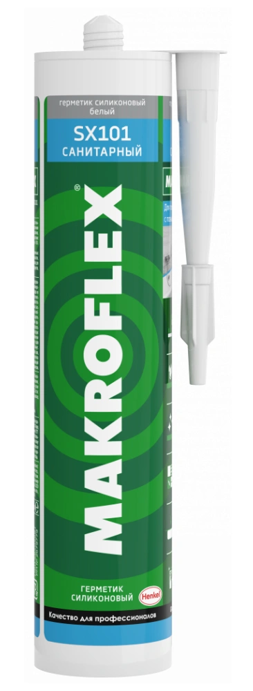 картинка Герметик MAKROFLEX SХ101 силиконовый белый санитарный 290 мл Henkel от магазина Экономстрой
