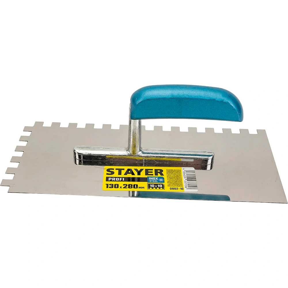 Гладилка штукатурная Stayer Profi, зубчатая, нержавеющая сталь, 130x280 мм, 10x10 мм купить в отделе Гладилки магазина Экономстрой