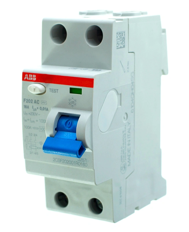 Устройство защитного отключения (УЗО) ABB F202, 2P, 16А, 10мA, тип AC, 2CSF202001R0160 купить в отделе УЗО магазина Экономстрой