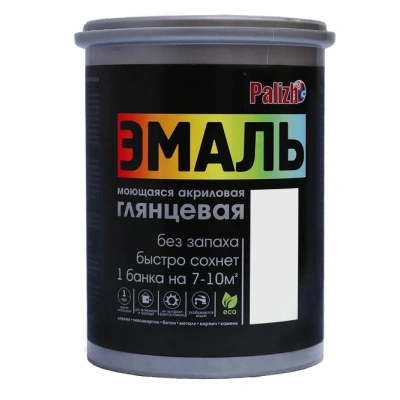 Эмаль акриловая Palizh (глянцевая белая; RAL 9003), 1,1 кг