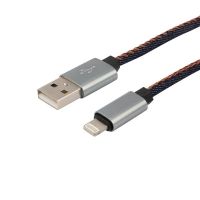 Кабель Rexant, джинсовая оплетка, 1 м, 2,4A, USB-Lightning купить в отделе магазина Экономстрой