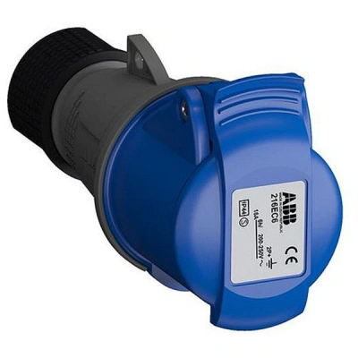 216 EC6 CEWE Розетка кабельная Easy&Safe , 16А, 2P+Е, IP44, АВВ