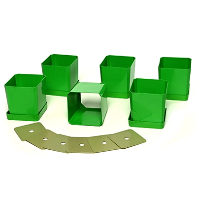 Горшки для рассады квадратные со съемным дном, зеленые, 8,3х8,3х9 см, 0,5 л (6 шт) купить в отделе магазина Экономстрой